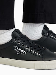 AllSaints Black Underground Leather Low Top Trainers - Image 7 of 7