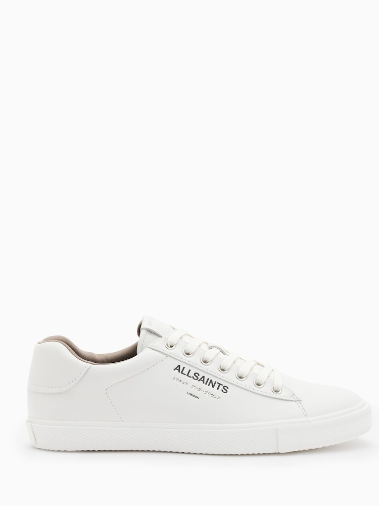 AllSaints White Underground Leather Low Top Trainers - Image 1 of 7