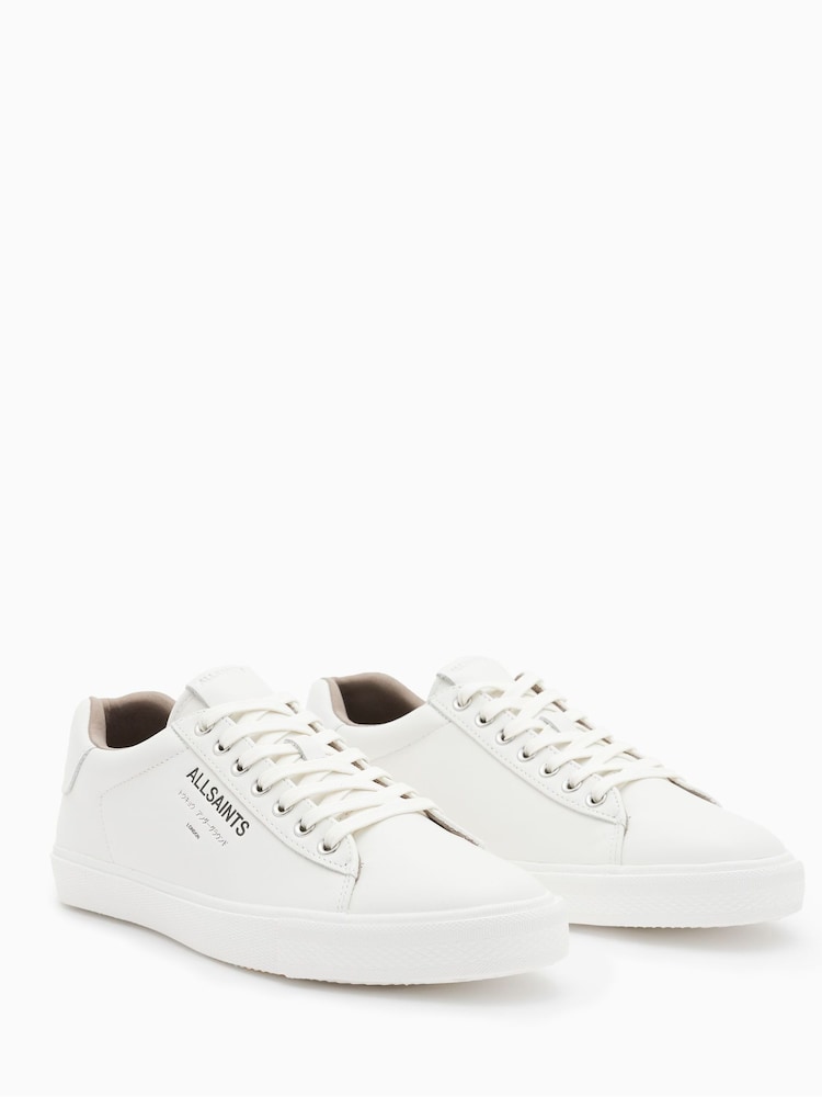 AllSaints White Underground Leather Low Top Trainers - Image 2 of 7