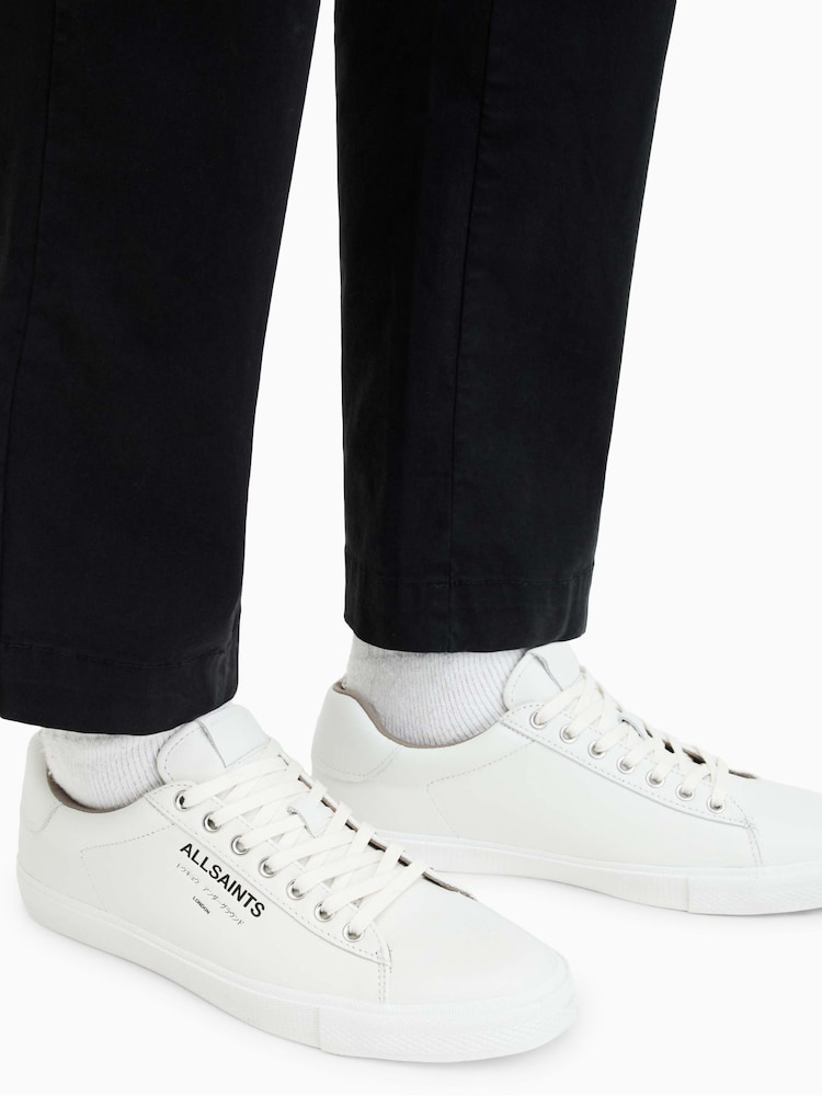 AllSaints White Underground Leather Low Top Trainers - Image 7 of 7