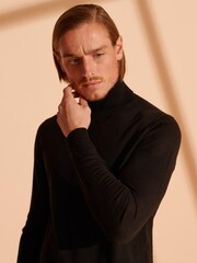 Superdry Black Chrome Merino Roll Neck Jumper - Image 5 of 6