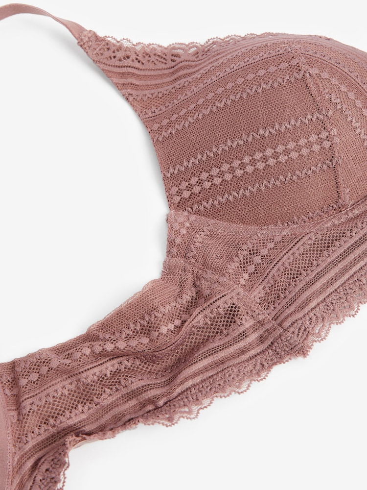 Lilac Purple Lace Forever Comfort® Light Pad Non Wire Lounge Bra - Image 9 of 9
