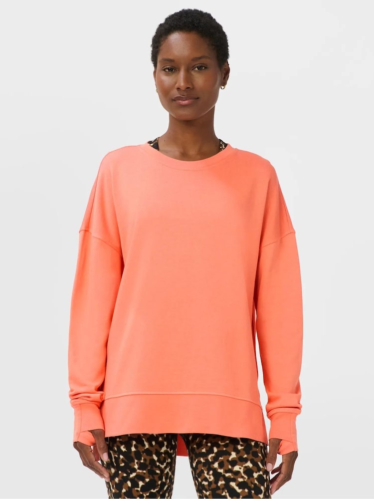 Sweaty Betty Orange After Class Longline Sweatshirt - Image 1 of 6