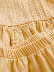 Yellow Textured Sleeveless Peplum Top and Shorts Set (3mths-7yrs) - Image 3 of 3