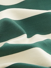 Grün/Ecru-Weiß - Langärmeliges Rugby-Poloshirt mit Streifendesign und Knopfleiste - Bild 6 von 6