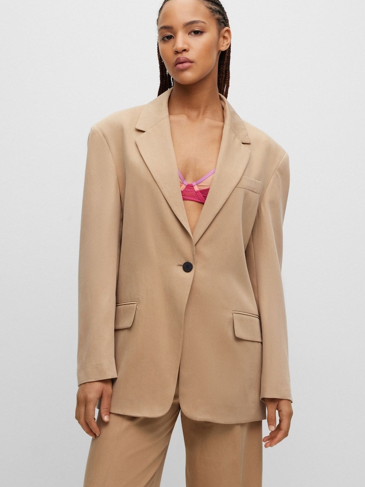 HUGO Natural One Button Blazer Jacket - Image 1 of 6 HUGO Natural One Button Blazer Jacket - Image 1 of 6