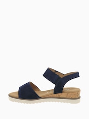 Gabor Wide Fit Raynor Bluette Suede Sandals - Image 2 of 5