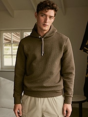 Stone Brown Hooded Premium Textured Overhead Hoodie - Image 3 of 9