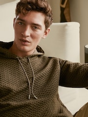 Stone Brown Hooded Premium Textured Overhead Hoodie - Image 5 of 9
