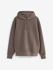Stone Brown Hooded Premium Textured Overhead Hoodie - Image 7 of 9