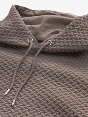 Stone Brown Hooded Premium Textured Overhead Hoodie - Image 8 of 9