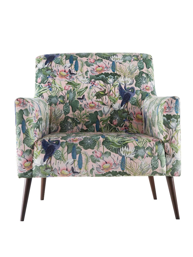Clarke and Clarke Blush Wedgwood Waterlily Large Loveseat - Image 2 of 3