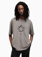 AllSaints Grey Halo Crew T-Shirt - Image 1 of 6