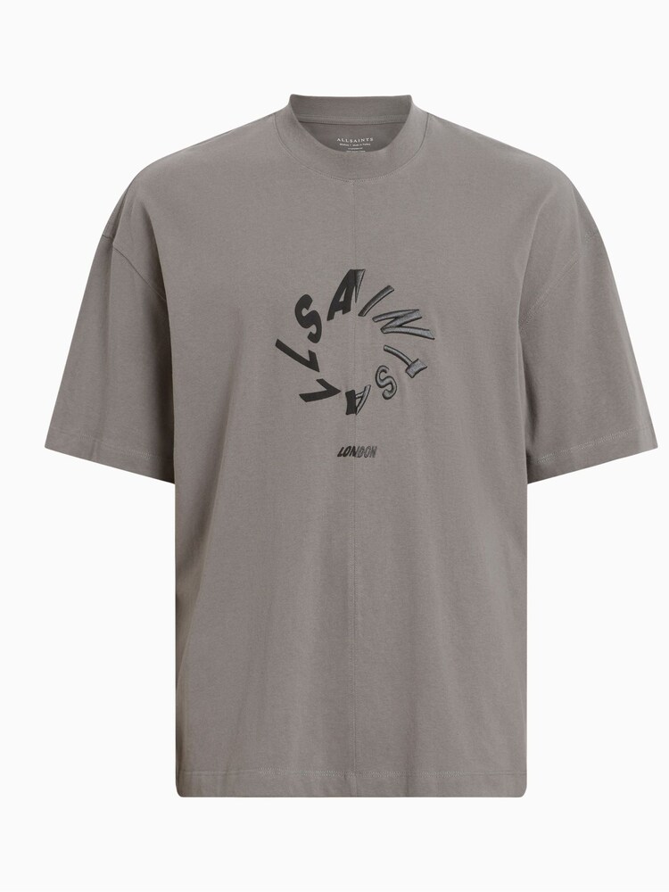 AllSaints Grey Halo Crew T-Shirt - Image 6 of 6