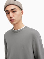 AllSaints Grey Raven Crew Sweatshirt - Image 6 of 7