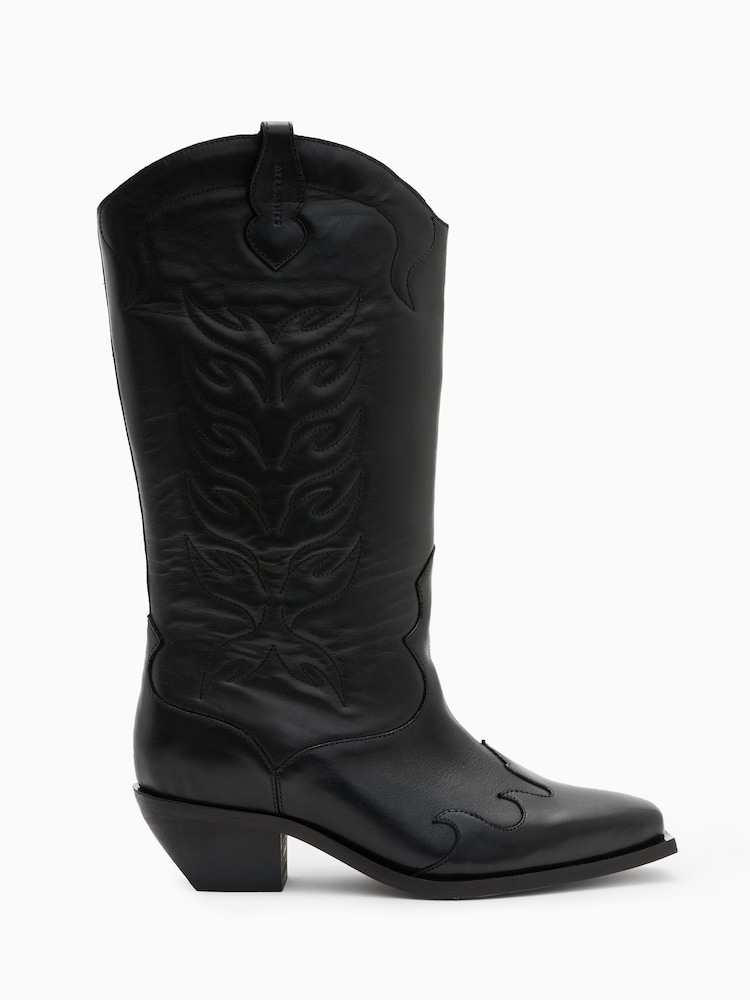 AllSaints Black Dolly Boots - Image 2 of 6