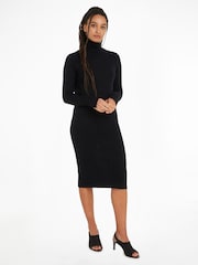 Calvin Klein Extra Fine Wool Black Dress - Image 1 of 1