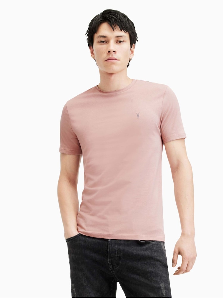 AllSaints Pink Brace Crew T-Shirt - Image 1 of 5