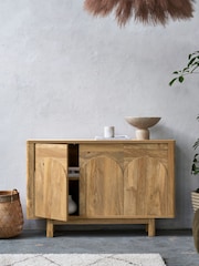 Natural Arches Mango Wood Effect Slim Sideboard - Image 3 of 9