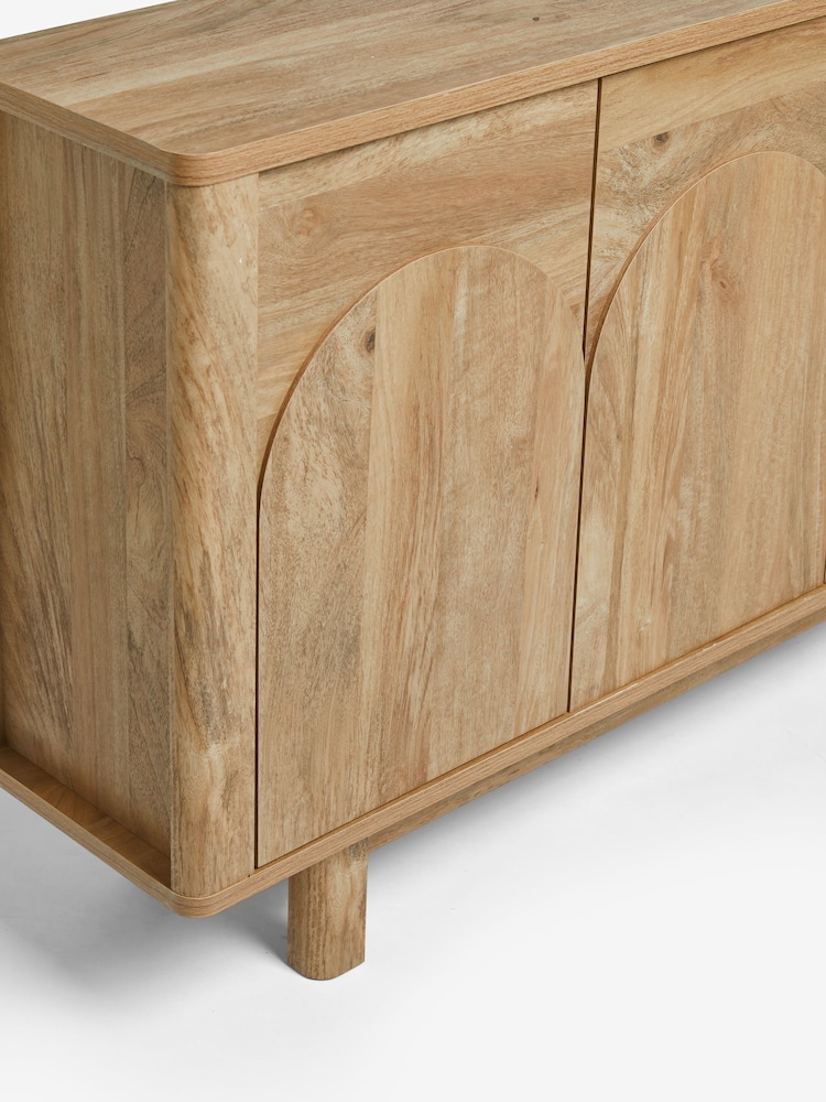 Mid Natural Arches Mango Wood Effect Small Sideboard - Image 10 of 10
