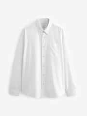 White Relaxed Fit Long Sleeve 100% Cotton Oxford Shirt - Image 5 of 7