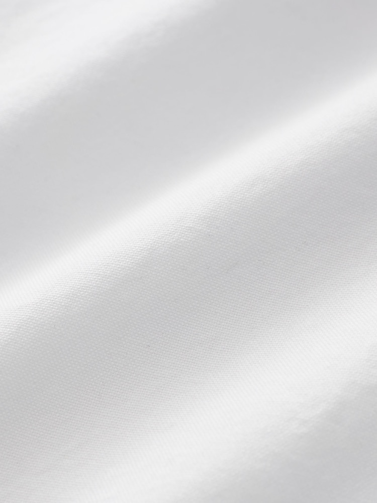 White Relaxed Fit Long Sleeve 100% Cotton Oxford Shirt - Image 7 of 7