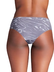 Under Armour Pink/Grey 100% Cotton No Show Pure Stretch Hipster Printed Knickers 3 Pack - Image 3 of 6