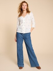 White Stuff Off White Organic Cotton Rae Blouse - Image 2 of 7
