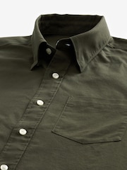 Dark Green Relaxed Fit Long Sleeve 100% Cotton Oxford Shirt - Image 1 of 3