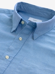Light Blue Relaxed Fit Long Sleeve Oxford 100% Cotton Shirt - Image 7 of 8