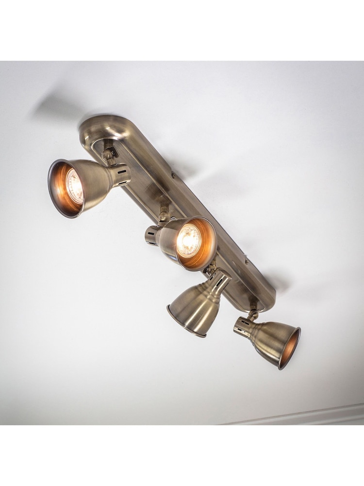 Gallery Home Antique Brass Orilla 4 Bulb Ceiling Light - Image 2 of 5