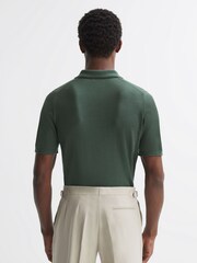 Reiss Ivy Green Duchie Merino Wool Open Collar Polo Shirt - Image 5 of 5