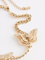Gold Tone Butterfly Choker Necklace Made With Recycled Steel and Brass - Image 5 of 5
