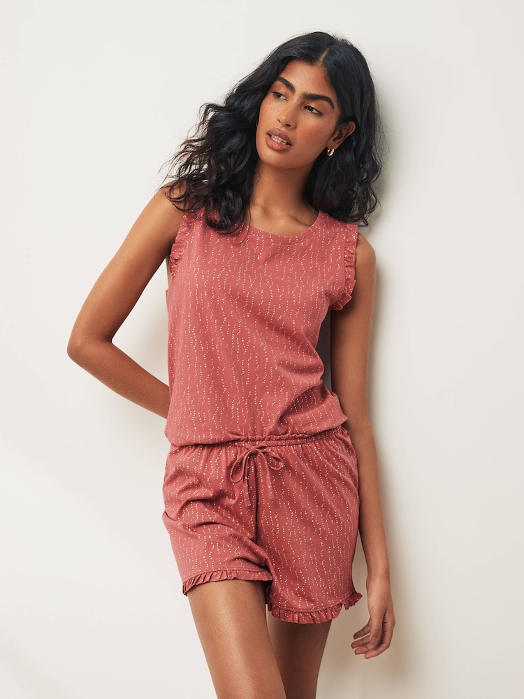 Pink 100% Cotton Vest Short Pyjamas Set - Image 2 of 9 Pink 100% Cotton Vest Short Pyjamas Set - Image 2 of 9