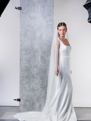 Rainbow Club White Avalanche Wedding Veil - Image 2 of 4