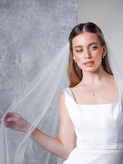 Rainbow Club White Avalanche Wedding Veil - Image 3 of 4
