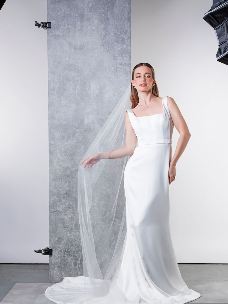 Rainbow Club White Intrigue Wedding Veil - Image 1 of 3 Rainbow Club White Intrigue Wedding Veil - Image 1 of 3