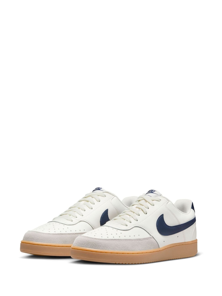 Nike White/Brown Court Vision Low Trainers - Image 5 of 10