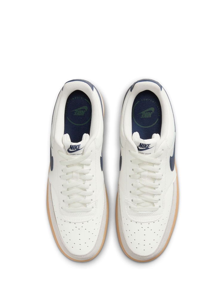 Nike White/Brown Court Vision Low Trainers - Image 7 of 10
