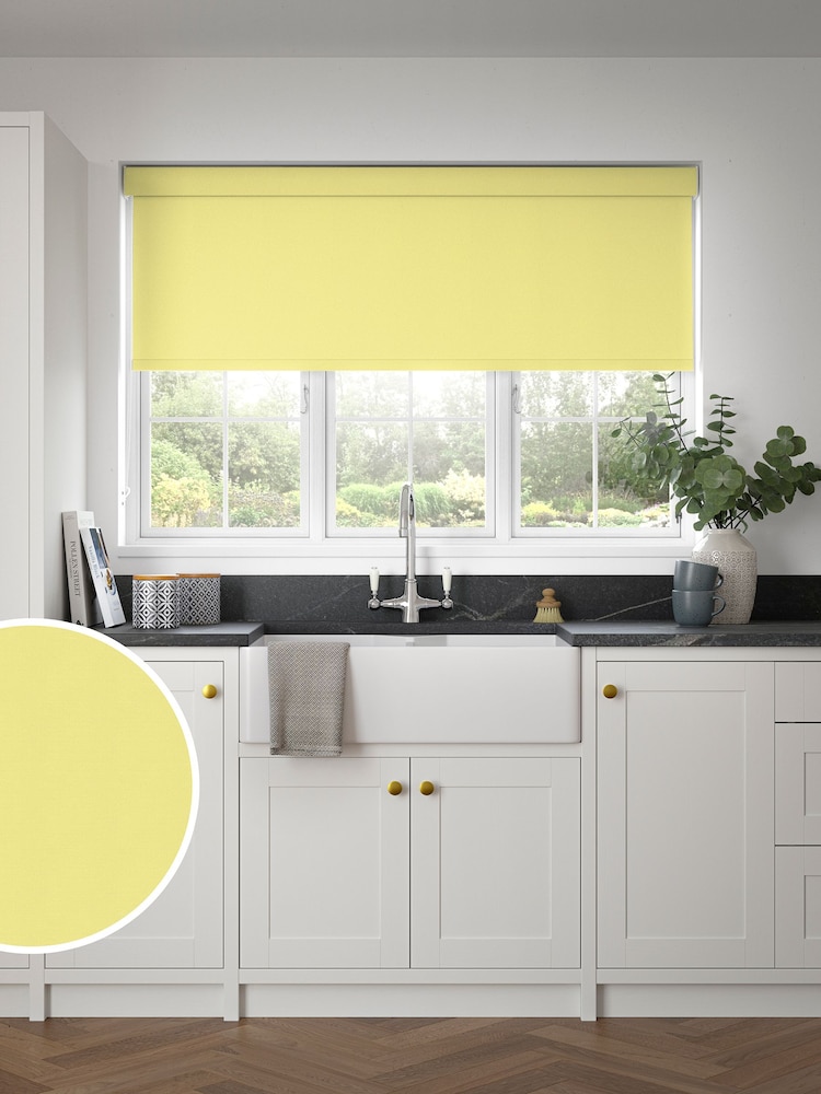 Daffodil Yellow Echo Made to Measure Blackout Roller Blind - Image 1 of 6