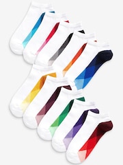 White Ombre Footbed 10 Pack Trainer Socks - Image 1 of 11