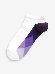 White Ombre Footbed 10 Pack Trainer Socks - Image 10 of 11