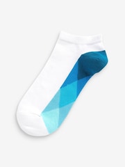 White Ombre Footbed 10 Pack Trainer Socks - Image 4 of 11