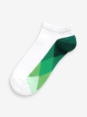 White Ombre Footbed 10 Pack Trainer Socks - Image 6 of 11