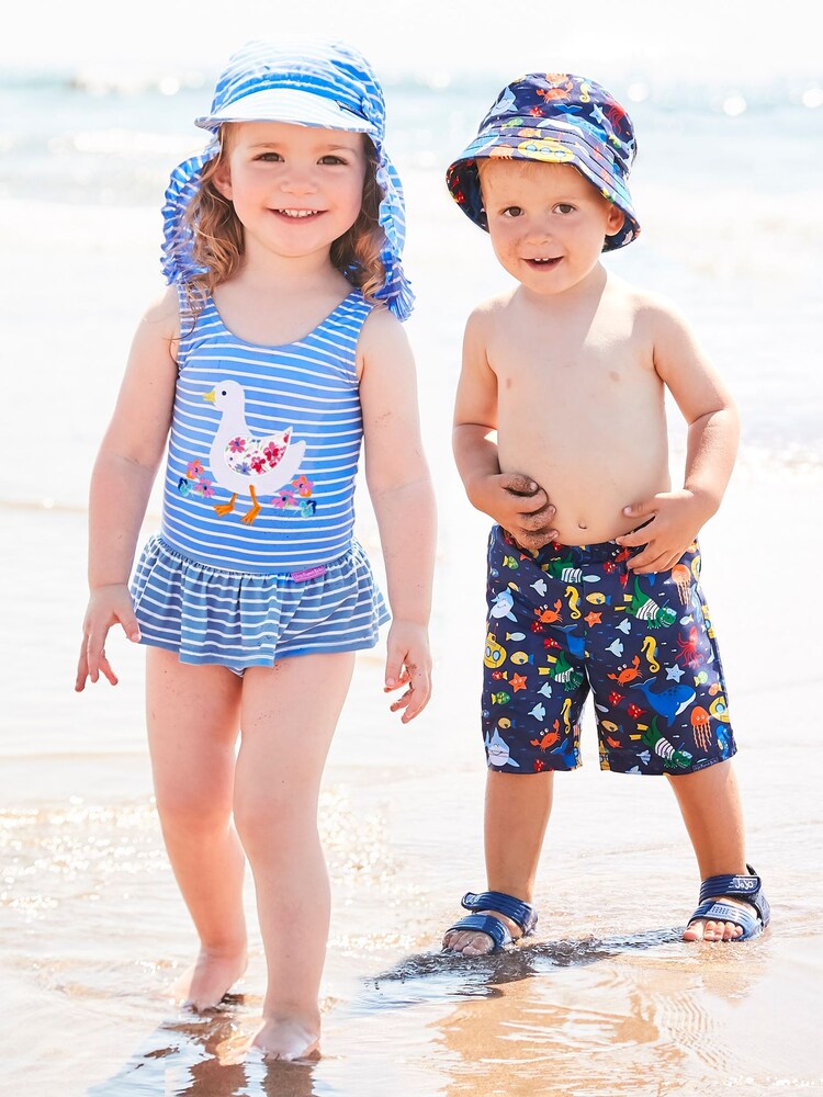 JoJo Maman Bébé Cornflower Duck Swimsuit with Integral Nappy - Image 2 of 2