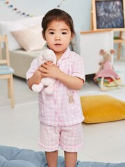 JoJo Maman Bébé Pink Personalised Gingham Pyjamas - Image 1 of 5