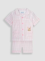 JoJo Maman Bébé Pink Personalised Gingham Pyjamas - Image 2 of 5