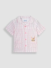 JoJo Maman Bébé Pink Personalised Gingham Pyjamas - Image 3 of 5