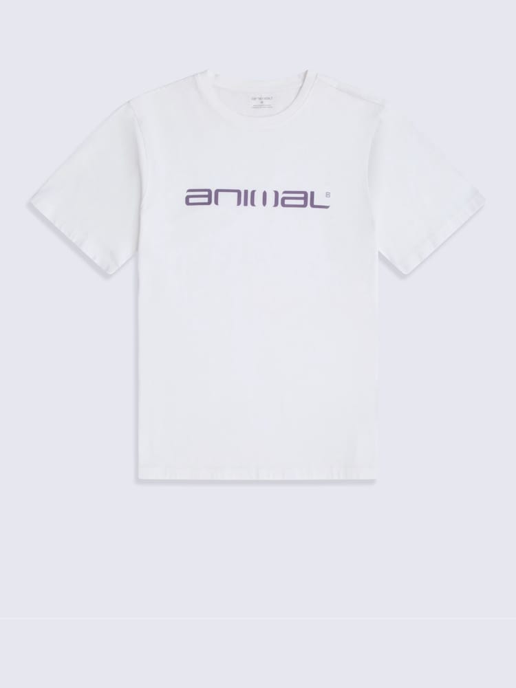 Animal Off White Classico Mens 100% Cotton T-Shirt - Image 1 of 4 Animal Off White Classico Mens 100% Cotton T-Shirt - Image 1 of 4