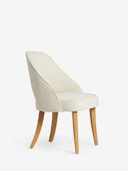 Set of 2 Fine Chenille Light Natural Remi Light Wood Leg Dining Chairs - Image 4 of 9